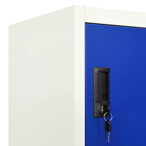 Stahl Schließfachschrank Grau/Blau 90x40x180cm