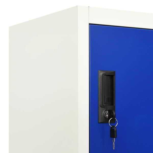 Stahl Schließfachschrank Grau/Blau 90x40x180cm