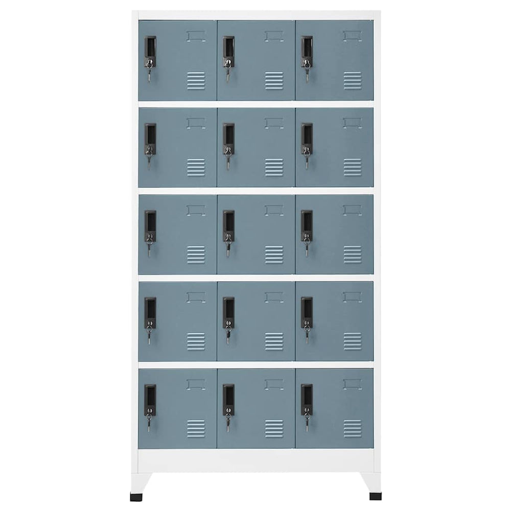 Stahl Schließfachschrank Hellgrau/Dunkelgrau 90x40x180cm