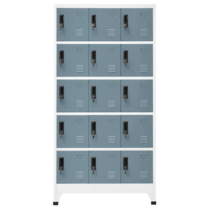 Stahl Schließfachschrank Hellgrau/Dunkelgrau 90x40x180cm