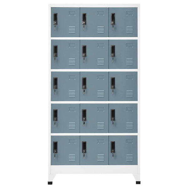 Stahl Schließfachschrank Hellgrau/Dunkelgrau 90x40x180cm
