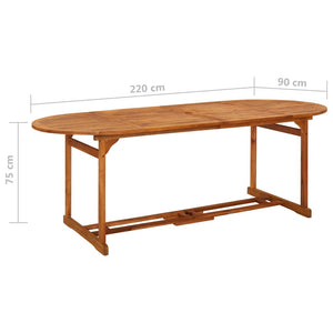 11-tlg. Garten-Essgruppe 220x90x75 cm Massivholz Akazie