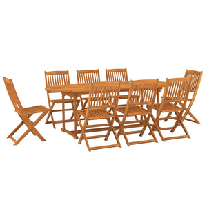 9-tlg. Garten-Essgruppe 220x90x75 cm Massivholz Akazie