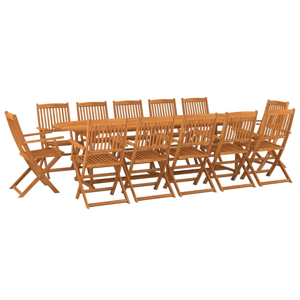 vidaXL Ensemble repas de jardin 13 pcs 280x90x75 cm Bois d'acacia massif