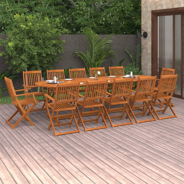 13-tlg. Garten-Essgruppe 280x90x75 cm Massivholz Akazie