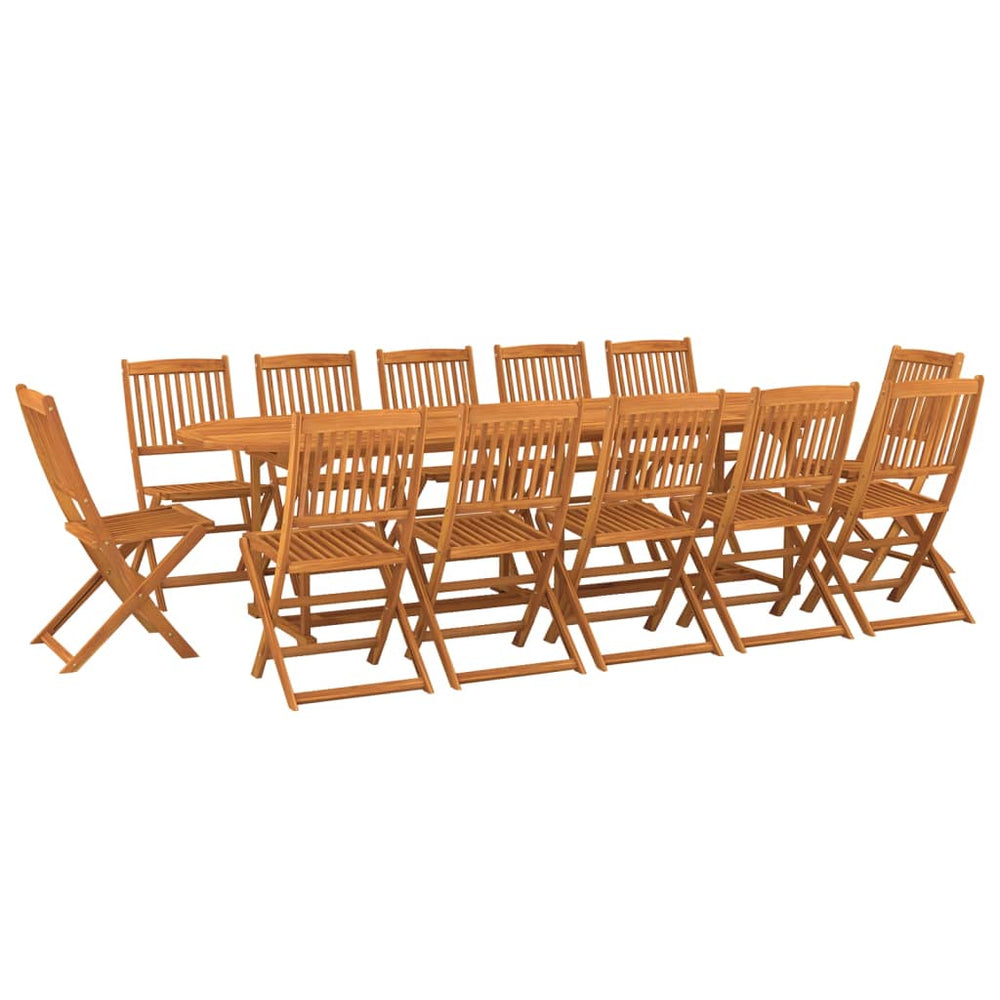 vidaXL Ensemble repas de jardin 13 pcs 280x90x75 cm Bois d'acacia massif