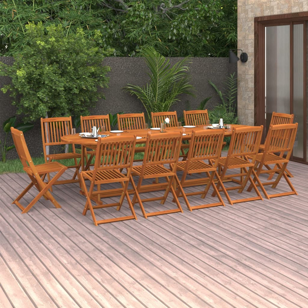 vidaXL Ensemble repas de jardin 13 pcs 280x90x75 cm Bois d'acacia massif