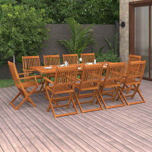 11-tlg. Garten-Essgruppe 220x90x75 cm Massivholz Akazie