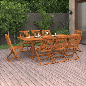 vidaXL Ensemble de salle à manger de jardin 9 pcs 220x90x75 cm Bois d'acacia massif