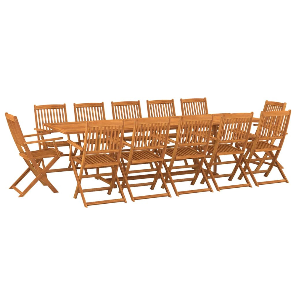 vidaXL Ensemble repas de jardin 13 pcs 280x90x75 cm Bois d'acacia massif