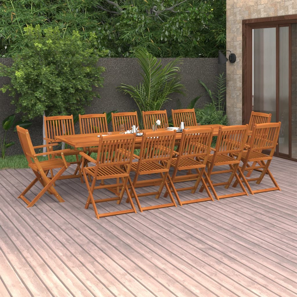 vidaXL Ensemble repas de jardin 13 pcs 280x90x75 cm Bois d'acacia massif