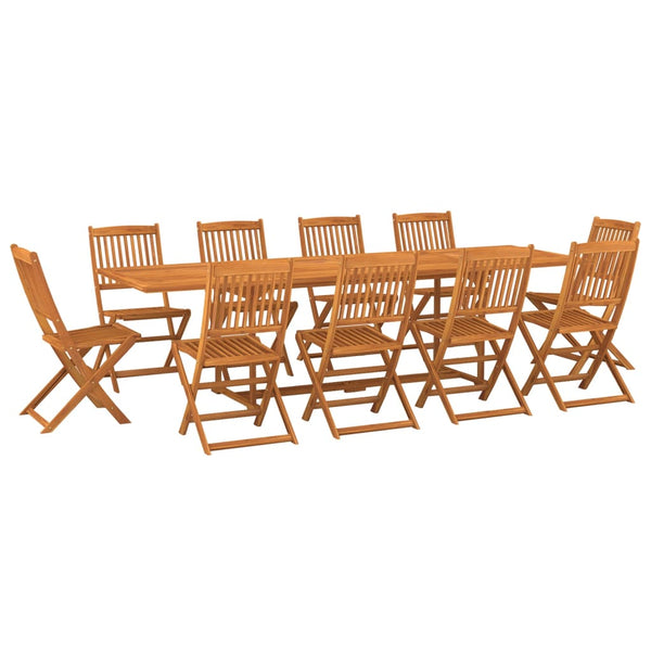 vidaXL Salle à manger de jardin 11 pcs 280x90x75 cm Bois d'acacia massif