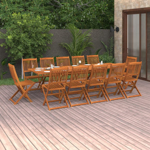 vidaXL Ensemble repas de jardin 13 pcs 280x90x75 cm Bois d'acacia massif