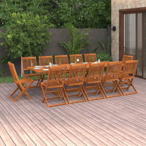 vidaXL Ensemble repas de jardin 13 pcs 280x90x75 cm Bois d'acacia massif