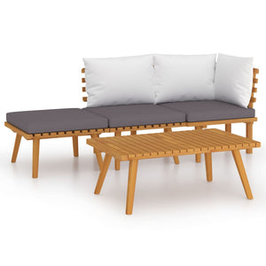 vidaXL Salon de jardin 4 pcs avec coussins Bois d'acacia massif