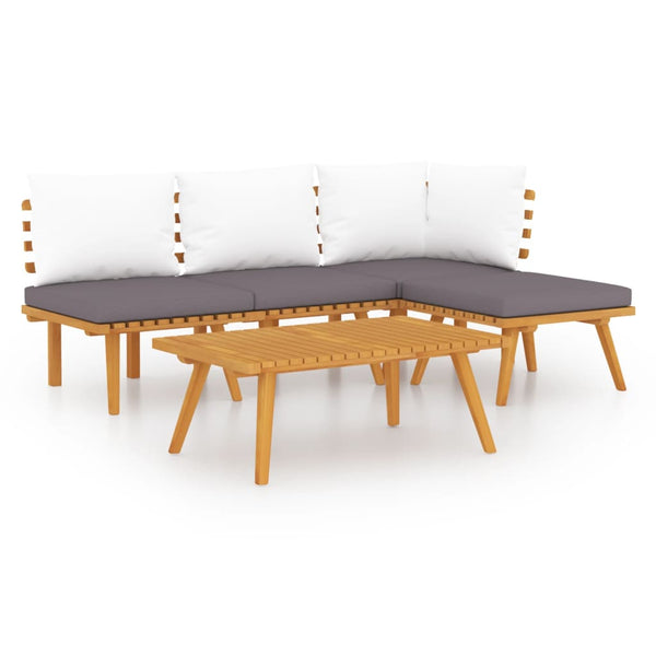 5-tlg. Garten-Lounge-Set mit Kissen Massivholz Akazie
