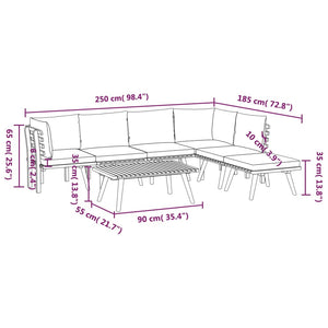 7-tlg. Garten-Lounge-Set mit Kissen Massivholz Akazie