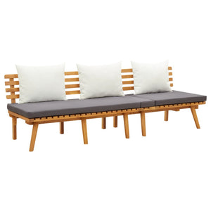 3-tlg. Garten-Lounge-Set mit Kissen Massivholz Akazie