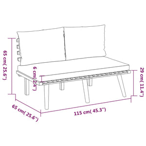 3-tlg. Garten-Lounge-Set mit Kissen Massivholz Akazie