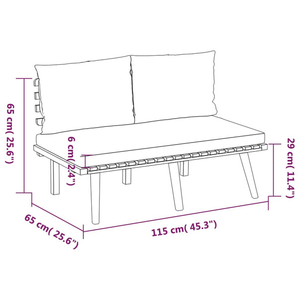 vidaXL Salon de jardin 8 pcs avec coussins Bois d'acacia massif