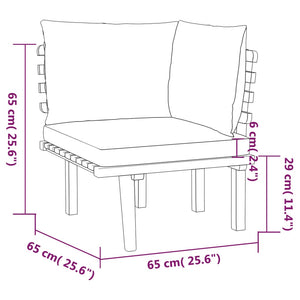 9-tlg. Garten-Lounge-Set mit Kissen Massivholz Akazie
