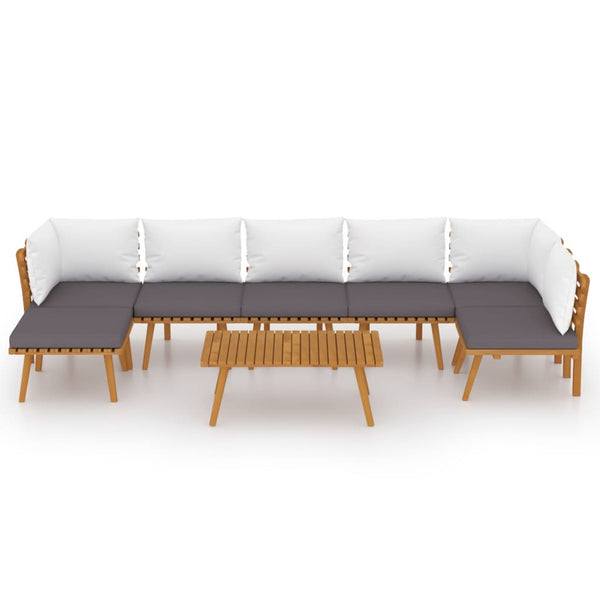 8-tlg. Garten-Lounge-Set mit Kissen Massivholz Akazie