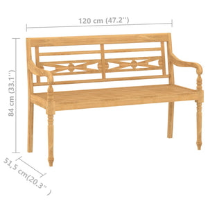 4-tlg. Garten-Lounge-Set mit Kissen Massivholz Teak