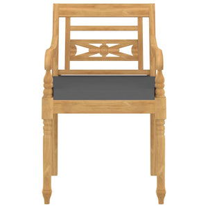 4-tlg. Garten-Lounge-Set mit Kissen Massivholz Teak