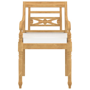 Batavia-Stühle 4 Stk. mit Kissen Massivholz Teak