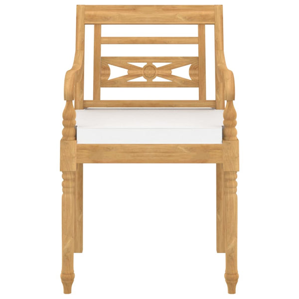 Batavia-Stühle 8 Stk. mit Kissen Massivholz Teak