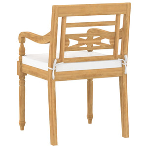 Batavia-Stühle 8 Stk. mit Kissen Massivholz Teak