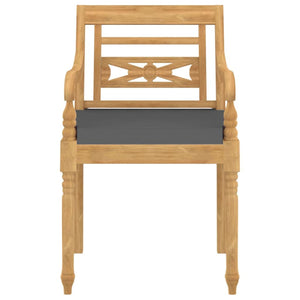 Batavia-Stühle 4 Stk. mit Kissen Massivholz Teak