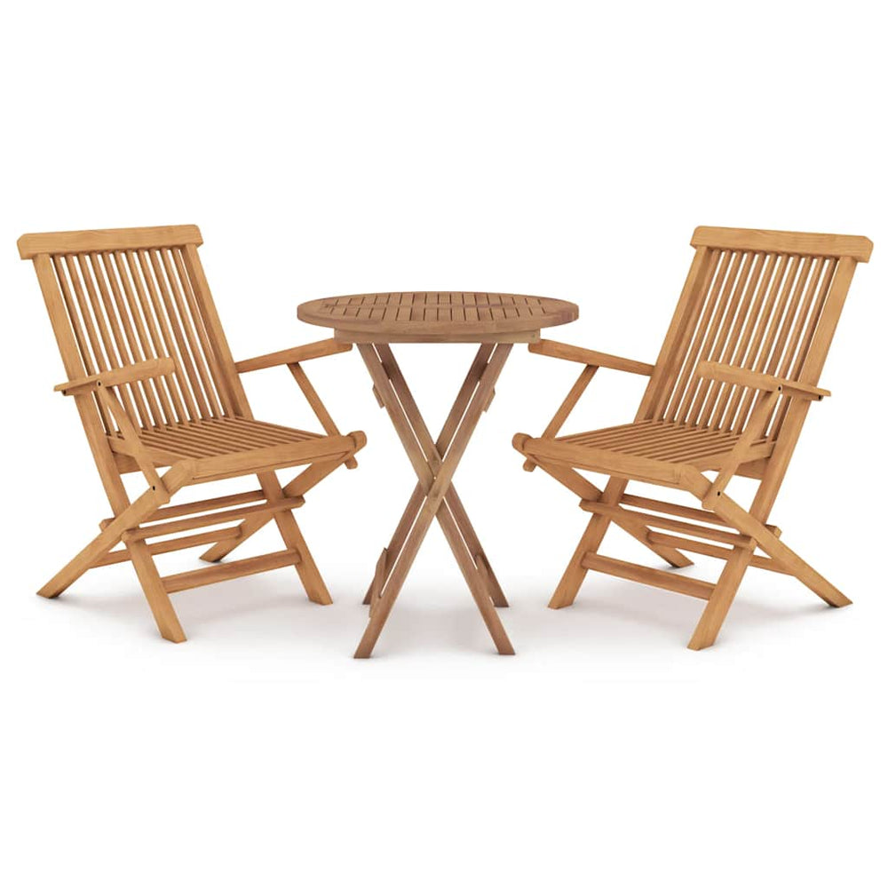 3-tlg. Garten-Essgruppe Massivholz Teak