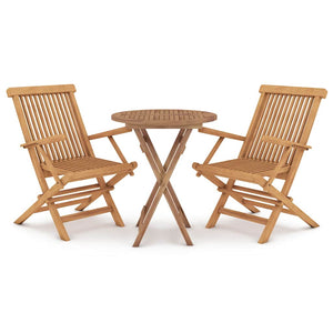3-tlg. Garten-Essgruppe Massivholz Teak