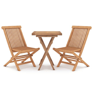 3-tlg. Garten-Essgruppe Massivholz Teak