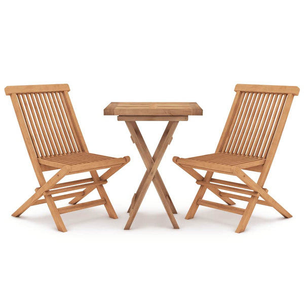 3-tlg. Garten-Essgruppe Massivholz Teak