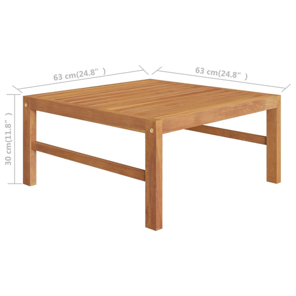 4-tlg. Garten-Lounge-Set mit Creme Kissen Massivholz Teak
