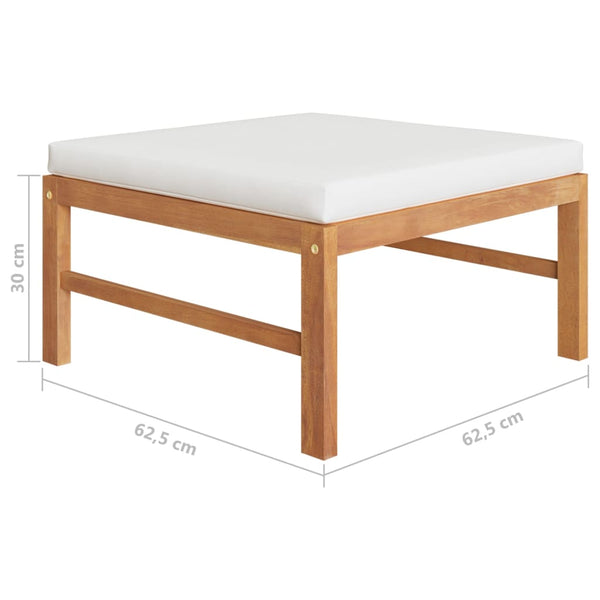 12-tlg. Garten-Lounge-Set mit Creme Kissen Massivholz Teak