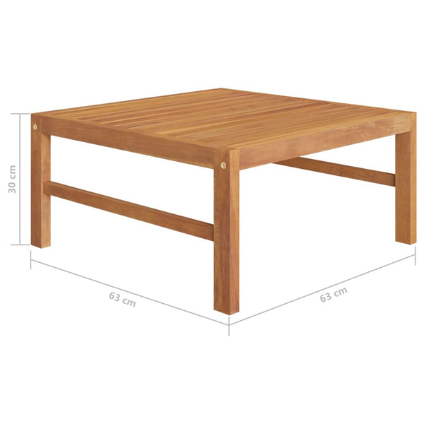12-tlg. Garten-Lounge-Set mit Creme Kissen Massivholz Teak