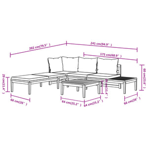 3-tlg. Garten-Lounge-Set mit Cremeweißen Kissen Massivholz Akazie