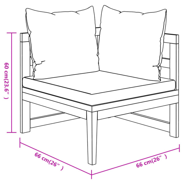 vidaXL Salon de jardin 4 pcs avec coussins gris foncé Bois d'acacia