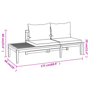 vidaXL Salon de jardin 4 pcs avec coussins gris foncé Bois d'acacia