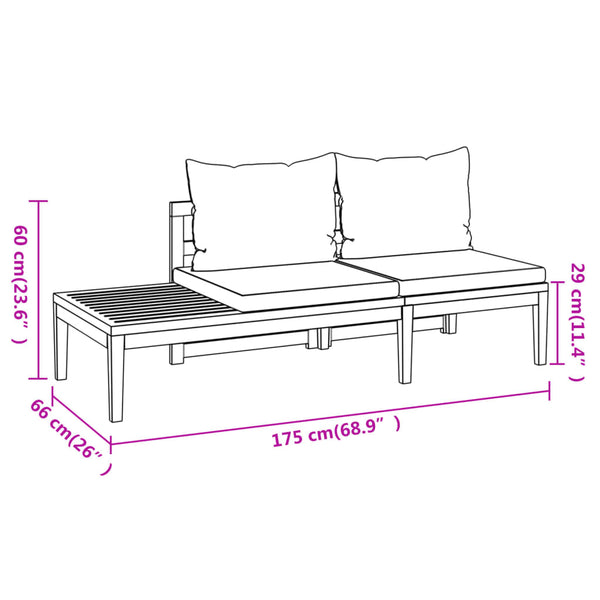 vidaXL Salon de jardin 4 pcs avec coussins gris foncé Bois d'acacia
