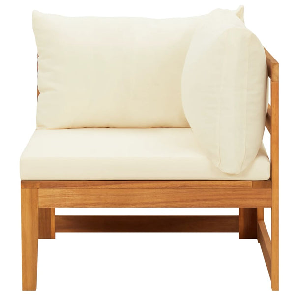 vidaXL Ensemble de jardin 3 pcs avec coussins crème bois d'acacia massif