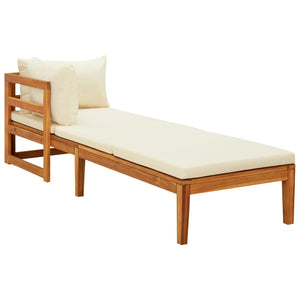 vidaXL Ensemble de jardin 3 pcs avec coussins crème bois d'acacia massif