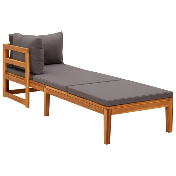 vidaXL Salon de jardin 3 pcs avec coussins gris foncé Bois d'acacia massif