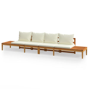 vidaXL Bancs de jardin avec coussins crème 2 pcs. Bois d'acacia