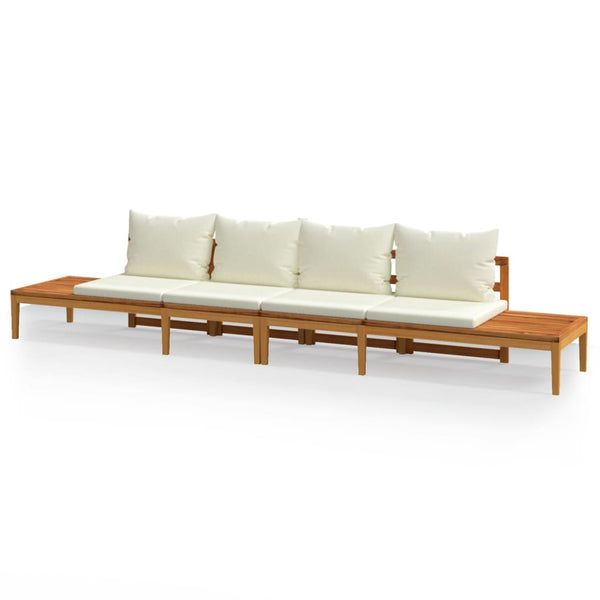 vidaXL Bancs de jardin avec coussins crème 2 pcs. Bois d'acacia
