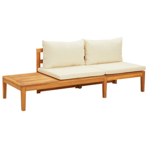 vidaXL Bancs de jardin avec coussins crème 2 pcs. Bois d'acacia