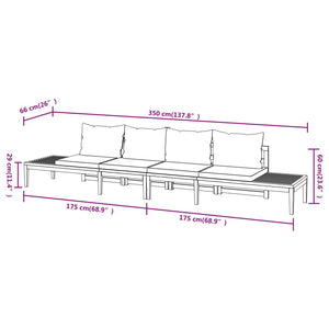 vidaXL Bancs de jardin avec coussins crème 2 pcs. Bois d'acacia